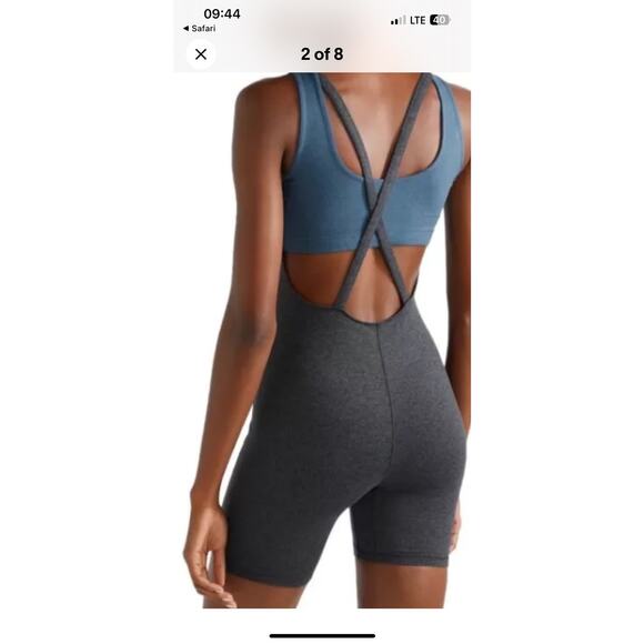 We Over Me Reflect Cutout Sporty Blue Gray Two Tone Athletic Wear Playsuit Fun - Picture 4 of 9